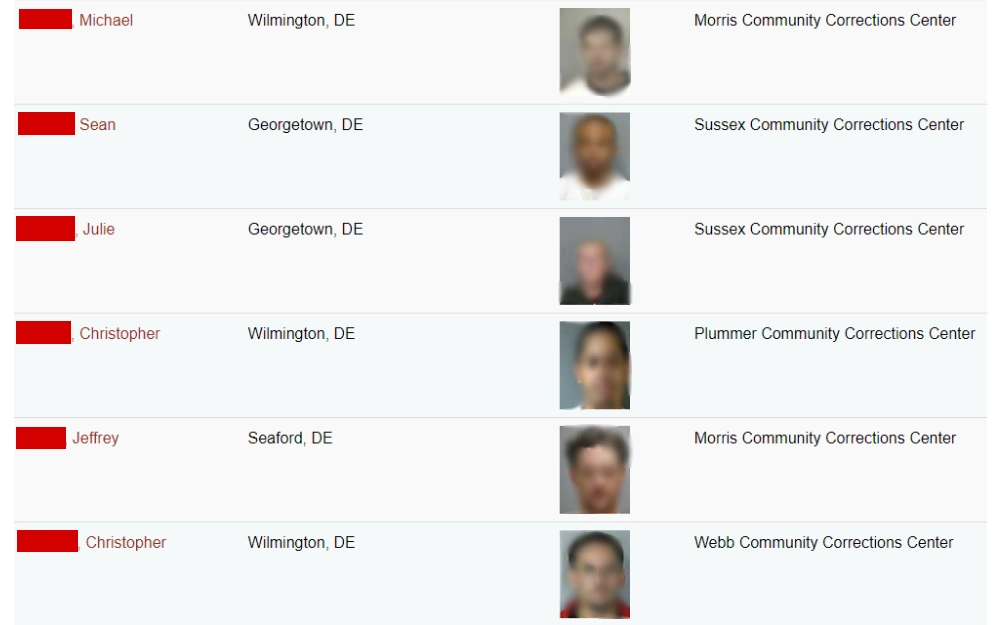 A screenshot of escaped fugitives indicating their names, their last known address, the facility where they escaped from and their mugshot. 